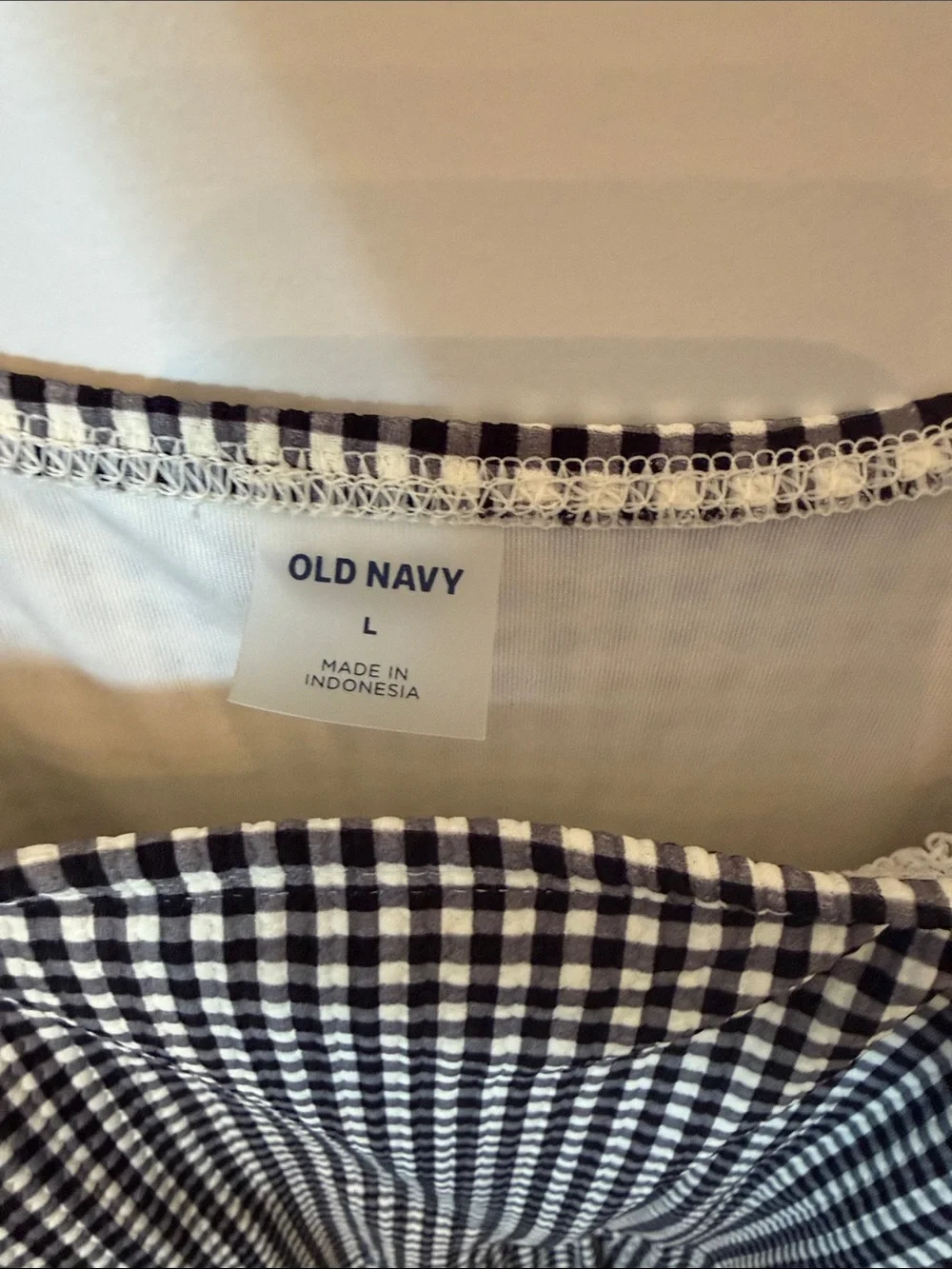 Black & White Gingham Tie-Side Swim Dress - Picture 2 of 5